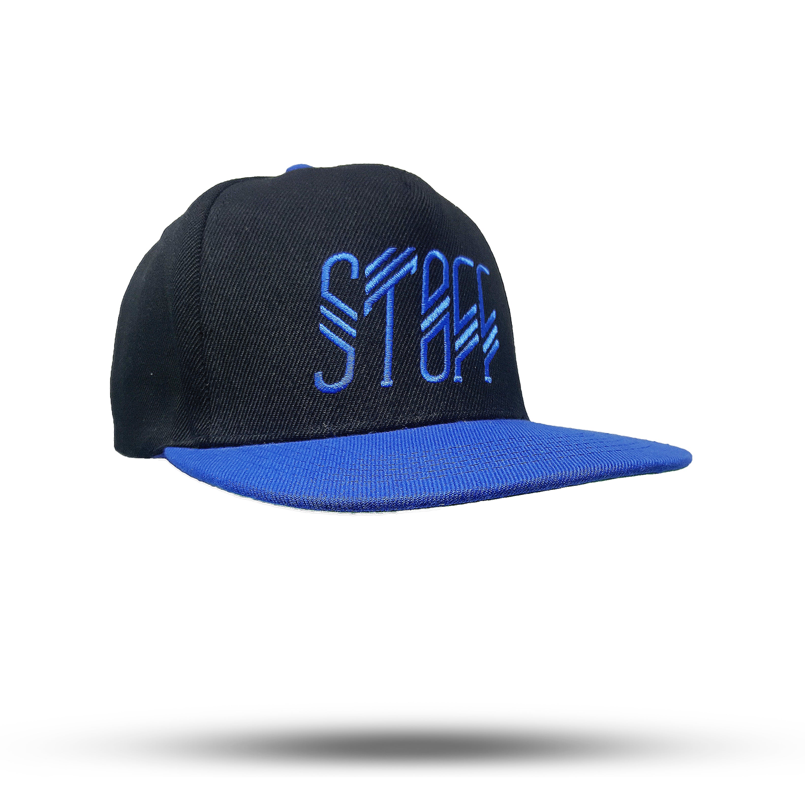 STOFF Retro Logo Snapback in schwarz und blau