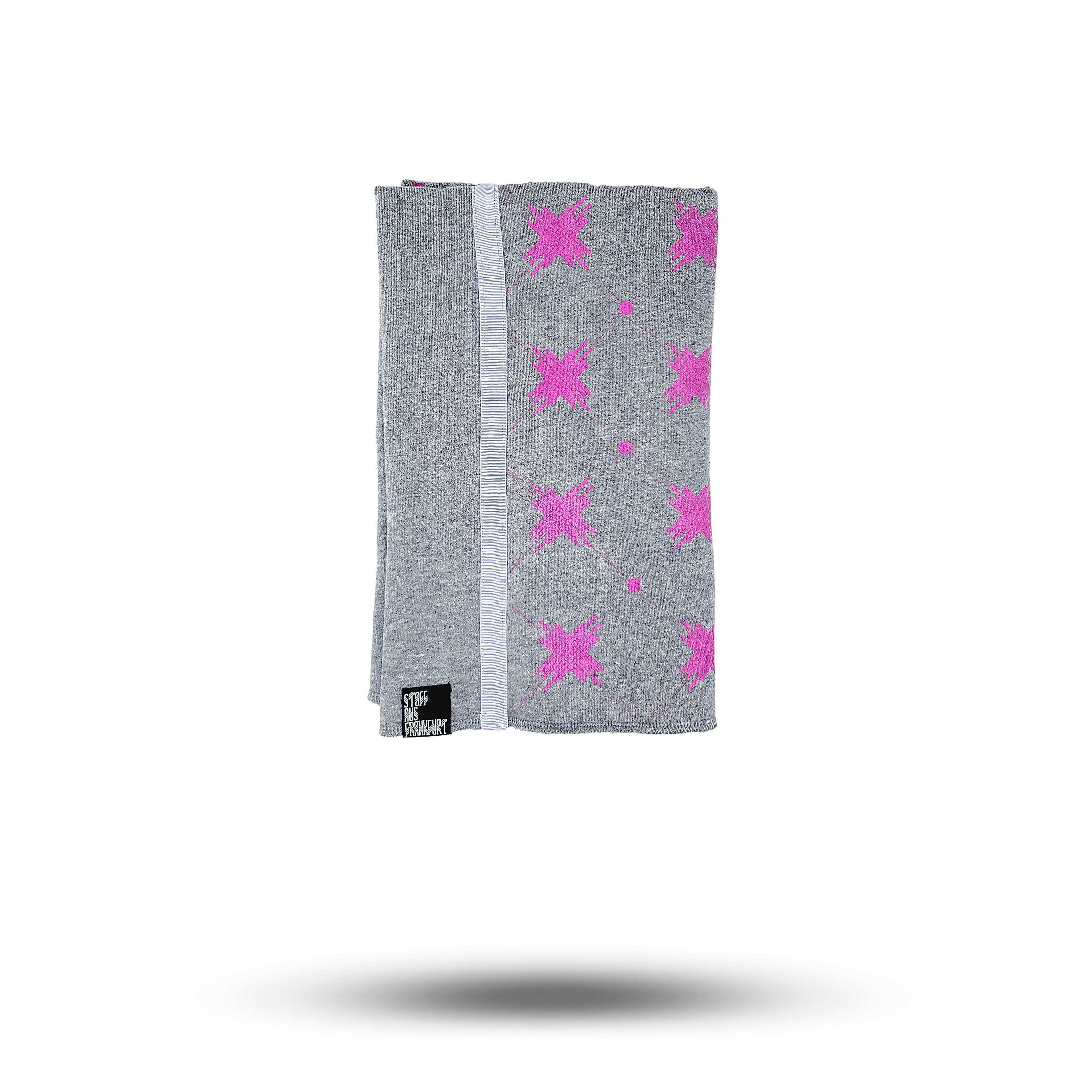 FRANKFURTER KREUZ Schlauchschal in Pink auf Grau